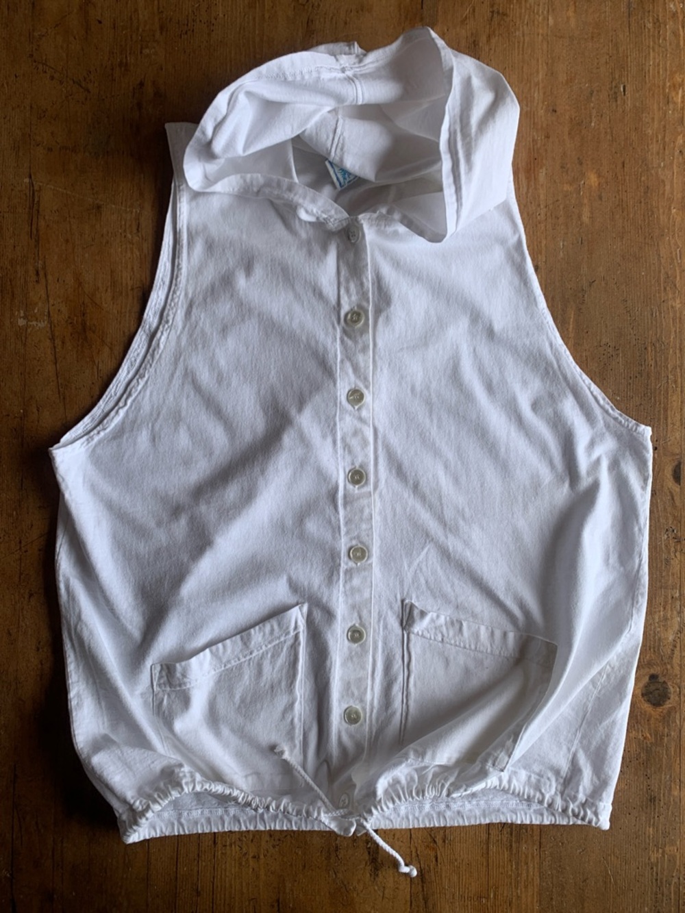 White Hooded Button-Front Women's Swim Coverup
